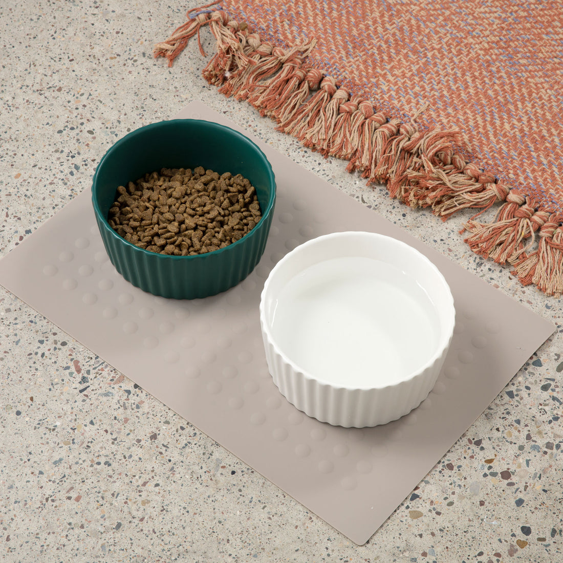 Ripple Ceramic Dog Bowl