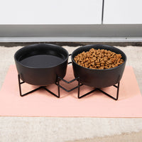 Simple Solid Double Feeder Bowl + Dog Bowl Stand