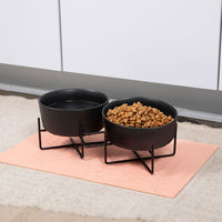 Simple Solid Double Feeder Bowl + Dog Bowl Stand