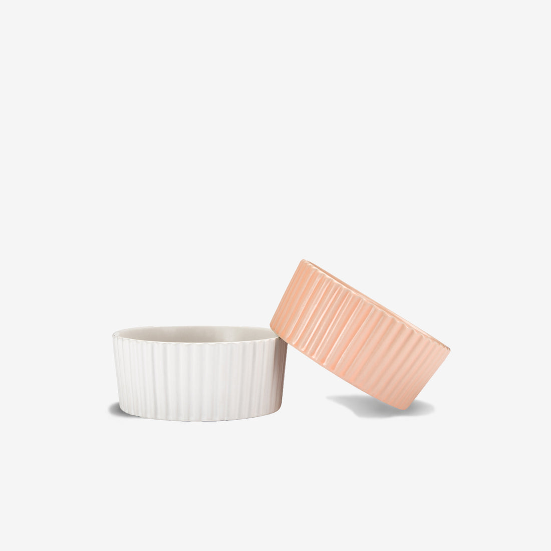 Ripple Ceramic Dog Bowl White - Waggo