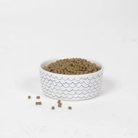 Sketched Wave Ceramic Dog Bowl - Waggo