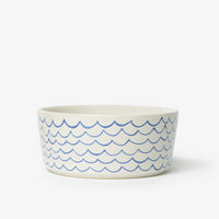 Sketched Wave Ceramic Dog Bowl - Waggo