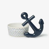 Sketched Wave Ceramic Dog Bowl - Waggo