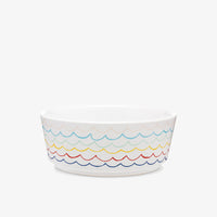 Sketched Wave Ceramic Dog Bowl - Multi Color