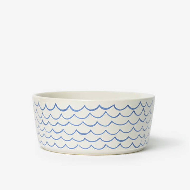Sketched Wave Ceramic Dog Bowl - Waggo 