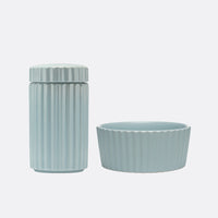 Ripple Ceramic Treat Jar + Bowl Set
