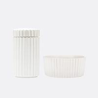 Ripple Ceramic Treat Jar + Bowl Set