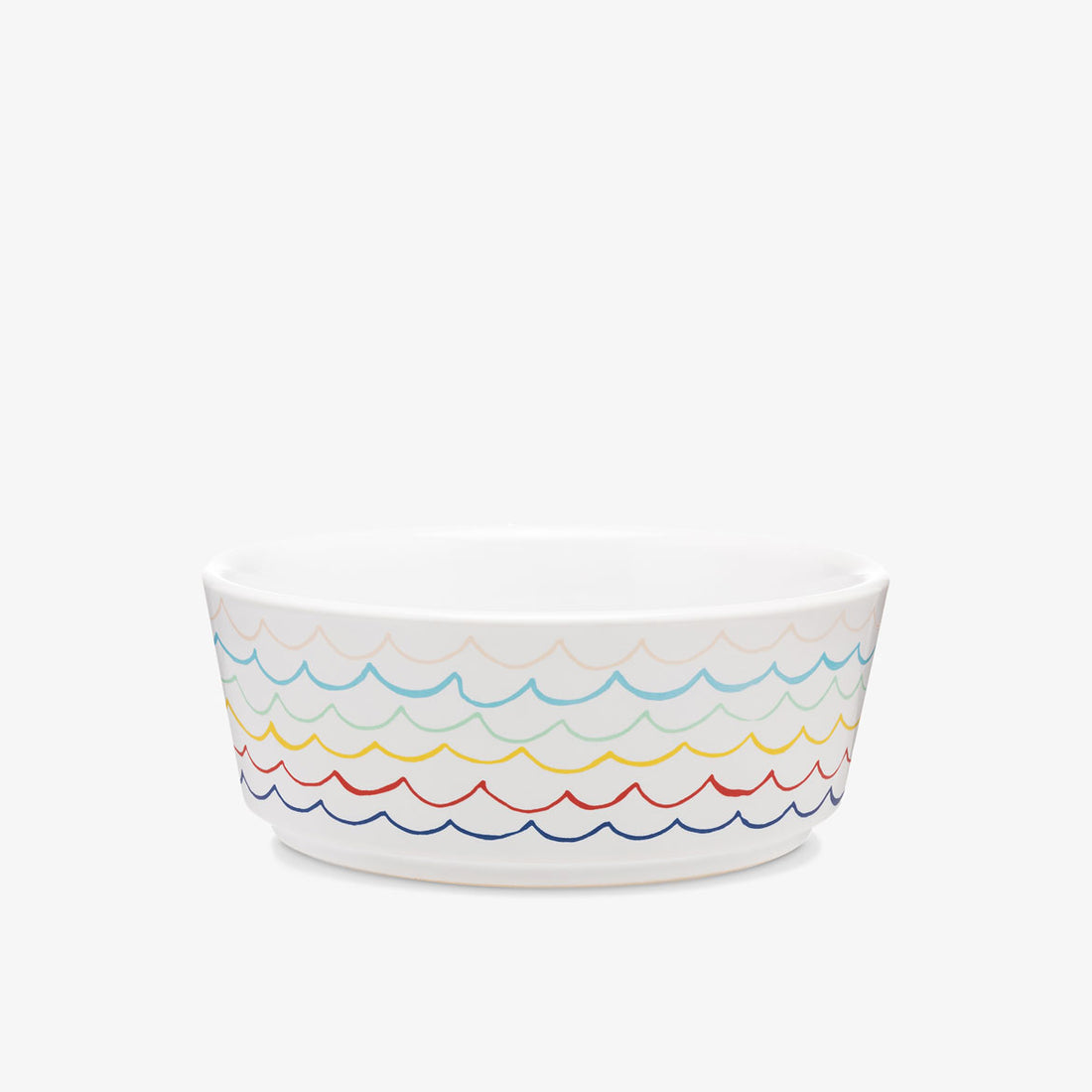 Sketched Wave Ceramic Dog Bowl