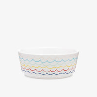 Sketched Wave Ceramic Dog Bowl